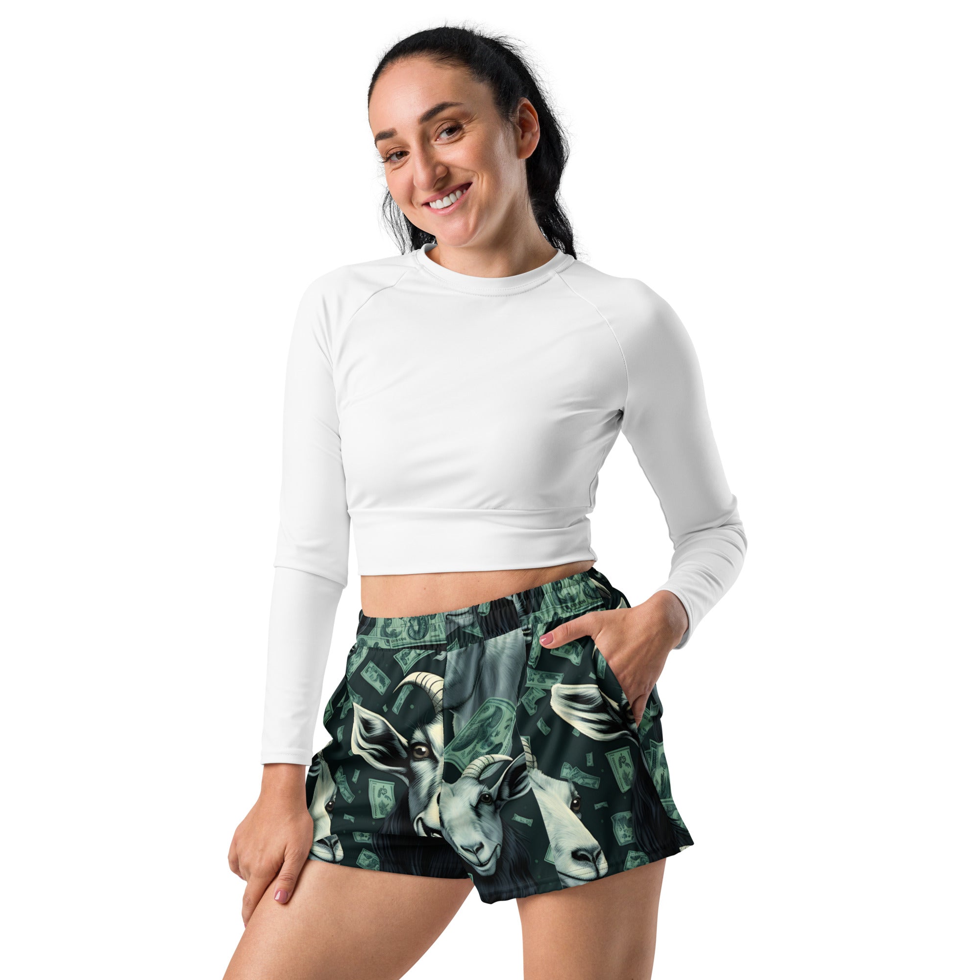 Money and GOATS Women’s Recycled Athletic Shorts